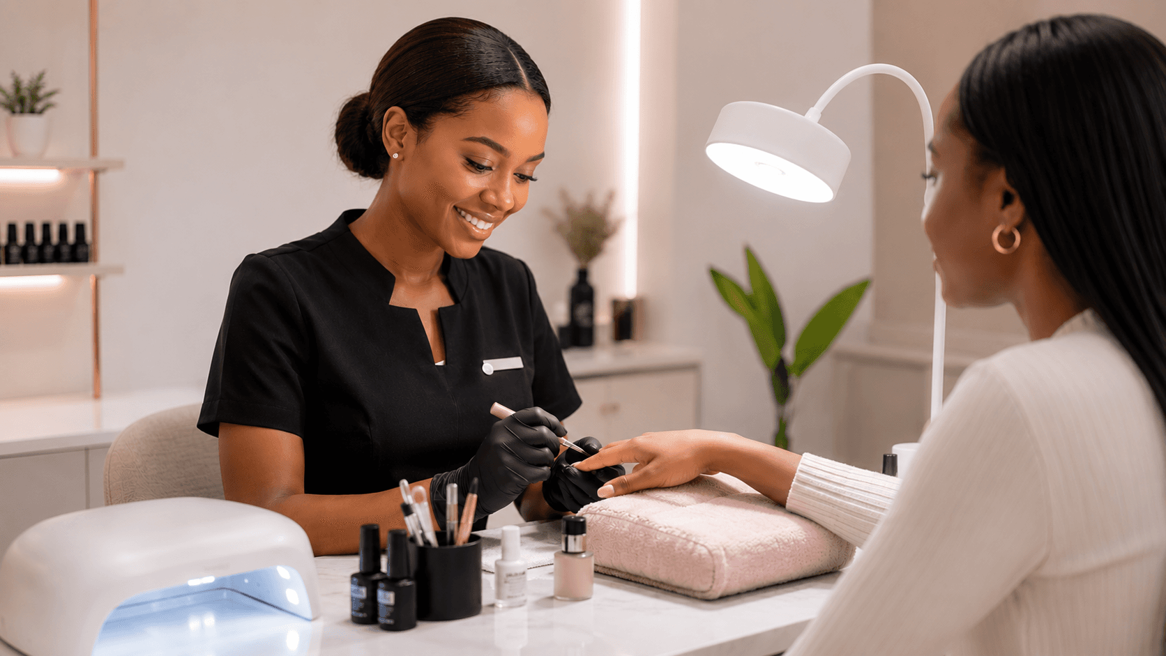 Nail art professionnel en salon